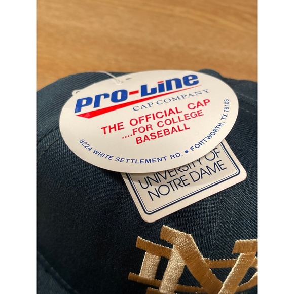 Vintage Notre Dame University Fighting Irish Fitted Hat 6 1/2 Pro Line NWT USA - Picture 4 of 9